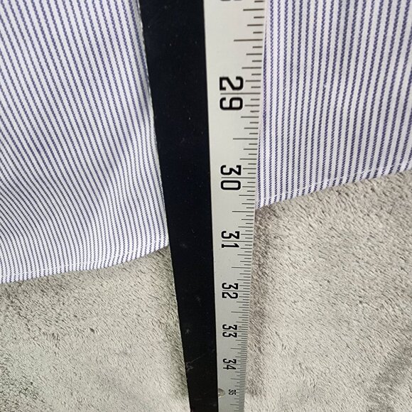 Mens Stafford Performance Pinpoint Shirt Button-Up Blue & White Stripe 16 34/35 - Picture 6 of 7